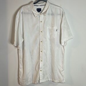 Jack O’Neill Casual Shirt Men’s Size XL White Tropical Print Palm Short Sleeve